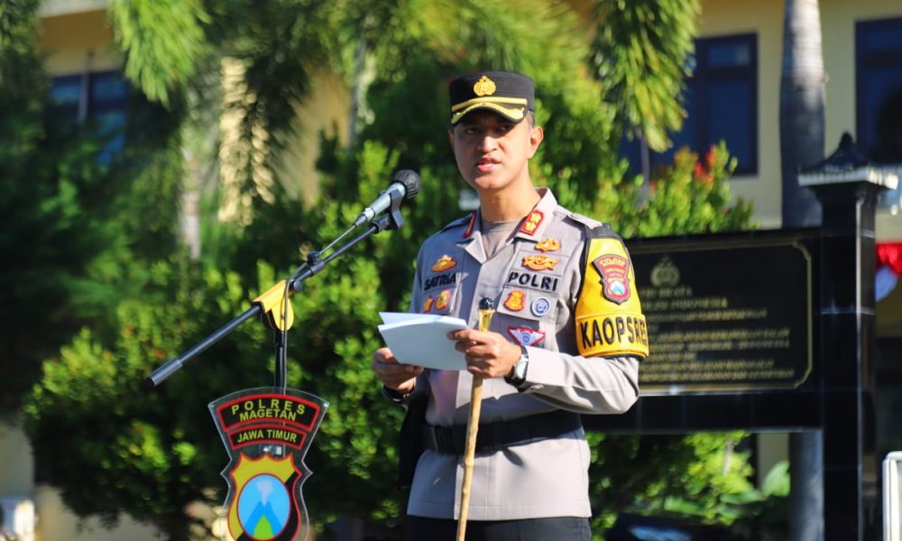 Polres Magetan Laksanakan Apel Gelar Pasukan Dimulainya Ops Patuh Semeru&nbsp;2024.