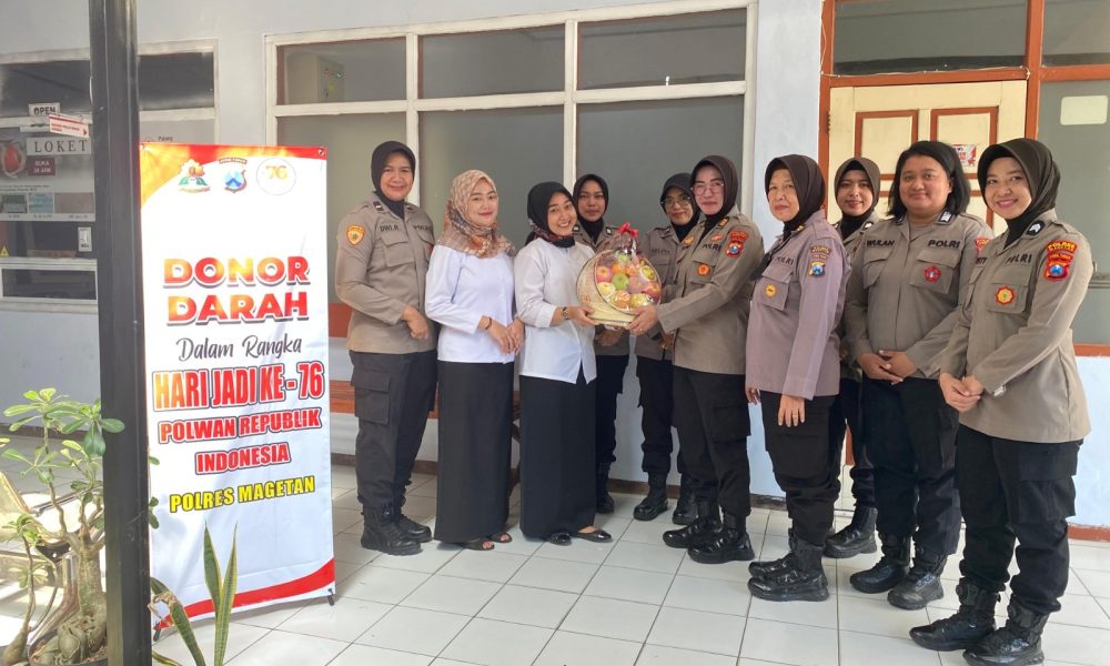 Polwan Polres Magetan Gelar Bakti Kesehatan Donor Darah Sambut Hari Polwan ke-76 Tahun&nbsp;2024.